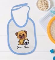 BK Kids Kişiye Özel Mavi Bebek Mama Önlüğü - Model 199