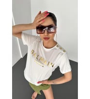 Balmain Paris Baskılı T-Shirt - Beyaz