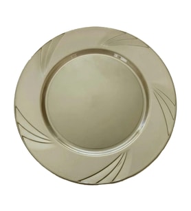 Omeyva Davet Parti Doğum Günü Altın Bronz Renk Sert Plastik Mika Tabak - 23 Cm. - 30 Adet