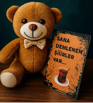 Kahve Ayıcık VeAhşap Poster Pano