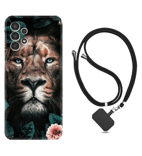 Samsung Galaxy M14 Kılıf Resimli Boyun Askılı İpli Desenli Silikon Leon Flowers 1333