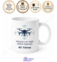 Drone Pilotu Hediyesi Kişiye Özel Baskılı Kupa Bardak Drone Severler İçin