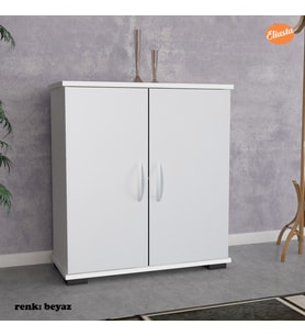 Modilayn EU-112 Ayakkabılık Çok Amaçlı Dolap Antre Ayakkabılık 4 raflı Ayakkabı Dolabı - BEYAZ