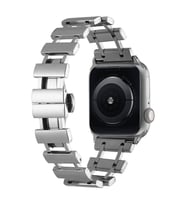 Apple Watch 7/8/9 41mm Kordon Merdiven Dizayn Metal Kordon 96 (Gümüş)