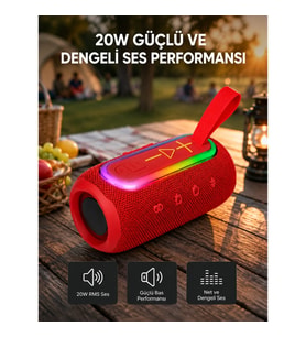 Mey İthalat® Kablosuz Hoparlör – Bluetooth 5.1, Güçlü Bas ve 10 Metre Menzil