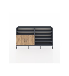 Arges Konsol 7 Raflı 2 Kapaklı 176x30x99 Antrasit-Çam/Aytaşı