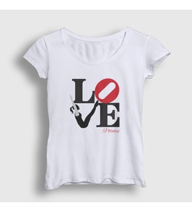 Presmono Kadın Beyaz Love Hediye Pilates T-Shirt 511719tt