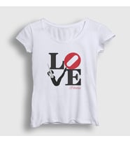 Presmono Kadın Beyaz Love Hediye Pilates T-Shirt 511719tt