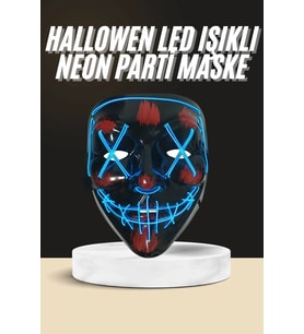 Işıklı Led Maske Parti Eğlence Maskesi Hallowen Neon Maske