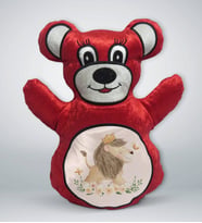 BK Gift Sevimli Aslan Tasarımlı Kırmızı Ayıcık Yastık-1
