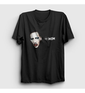 Presmono Unisex Siyah MM Marilyn Manson T-Shirt 38713tt