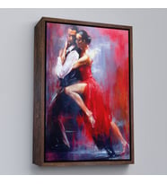 Çerçeveli Tango Yapan Çift Dekoratif Duvar Tablosu (Beyaz)
