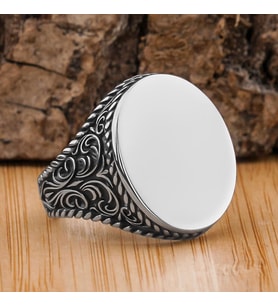 Oval Tasarımlı Düz Parlak 925 Ayar Gümüş Yüzük