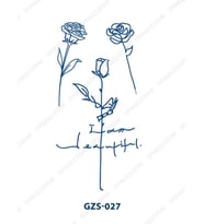 GZS-027 YARI KALICI GÜL DESEN DÖVME-TATTO