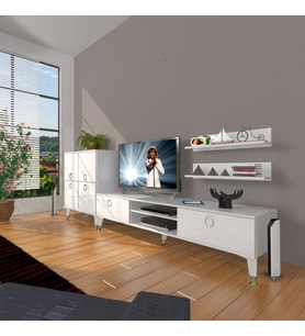 Decoraktiv Eko ON Mdf Dvd Gold Tv Ünitesi Tv Sehpası (Beyaz)