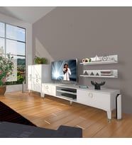 Decoraktiv Eko ON Mdf Dvd Gold Tv Ünitesi Tv Sehpası (Beyaz)