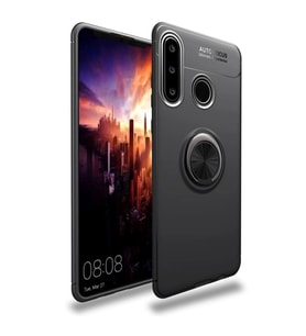 Huawei Y6p Kılıf Range Yüzüklü Silikon - Siyah