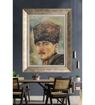 Gümüş Çerçeveli Atatürk Tablo za314