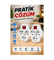 Anahtarlı 3’lü Priz Çoğaltıcı – Direkt Takılan Kablosuz 2’li Set