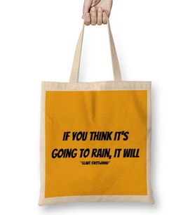 Clint Eastwood Quotes Gift - Vintage Retro Rainbow Style Bez Çanta Uzun Saplı