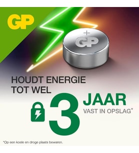 Batteries GPA76 Lr44 Düğme Pil, 1.5 volts, Gri