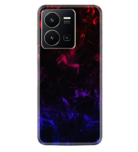 Vivo Y35 Kılıf Silikon Desen Özel Seri Blue Red Fire 1637
