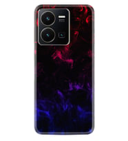 Vivo Y35 Kılıf Silikon Desen Özel Seri Blue Red Fire 1637
