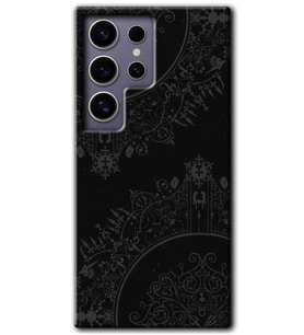 Galaxy S24 Ultra Kılıf HD Desen Baskılı Kılıf - Siyah Mandala