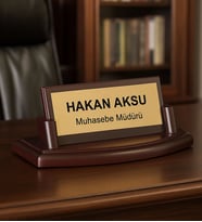 BK Gift Kişiye Özel Ahşap Masa İsimliği - 1, Yeni İş Hediyesi, Ofis Hediyesi, Arkadaşa Hediye
