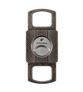 Cohiba Gümüş Eskitme Desenli Metal Puro Makası Kesici - TRP7142