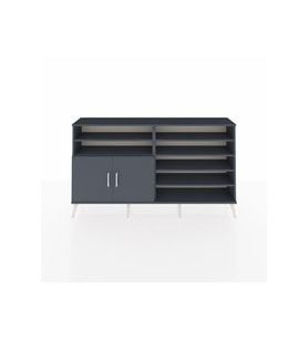 Arges Konsol 7 Raflı 2 Kapaklı 176x30x99 Antrasit-Antrasit/Çam