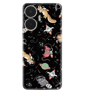 Realme C55 Kılıf Silikon Desen Özel Seri Planet Animals 1771