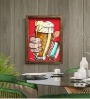 BK Gift Cafe & Bar & Restaurant Konseptli Doğal Masif Ahşap Çerçeveli Tablo-31