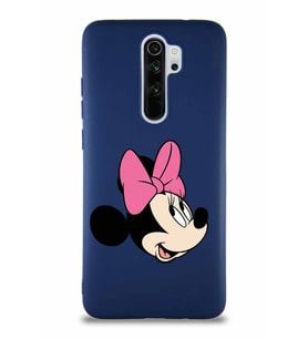 Xiaomi Redmi Note 8 Pro Soft Premier Kapak Minnie Mouse-A Tasarımlı Silikon Kılıf - Lacivert (Şeffaf)