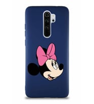 Xiaomi Redmi Note 8 Pro Soft Premier Kapak Minnie Mouse-A Tasarımlı Silikon Kılıf - Lacivert (Şeffaf)
