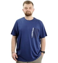Mode XL Büyük Beden Baskılı Bisiklet Yaka Erkek Tişört THINKERS U24043 İndigo
