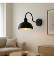 RİOLİGHT VİNTAGE1,RUSTİK1,RETRO1 SİYAH METAL OTEL,CAFE,ODAKLAR İÇİN DUVAR APLİK ŞAPKA ÇAPI:23CM