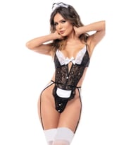 HotFlirt Siyah Dantelli Hizmetçi Takımı 8473