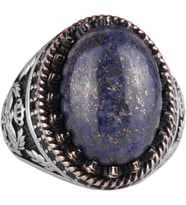 Gerçek Doğal Taş Yüzük - El Yapımı Kartal Yüzüğü - 925 Ayar Gümüş Yüzük (Lapis Lazuli)
