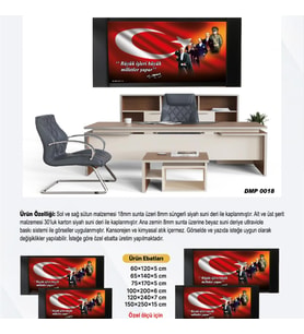 DERİ ÜZERİ UV BASKILI ÇERÇEVELİ MAKAM ATATÜRK PANOSU 17-150*250