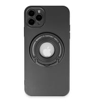 İPhone 12 Pro Max Uyumlu Standlı Magneticsafe Luta Kılıf (Siyah)