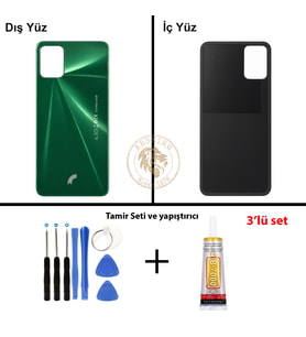Reeder Vida Seti + Yapıştırıcı S19 Max Yeşil Yapıştırıcı B-7000 Yapıştırıcı Vida Seti Arka Kapak Arka Cam Batarya Kapağı Lazer Kesim Kapak Pil Kapağı Back Cover