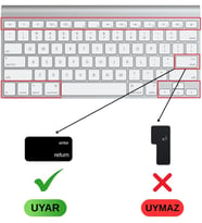 Apple Magic Keyboard A1314 A1242 Uyumlu Klavye Koruyucu Türkçe Q Baskı Silikon Kaplama US İngilizce Klavyeyi Türkçeye Çeviren Ultra İnce Kaymaz Toz ve Sıvı Koruma Keyboard Cover Siyah