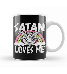 Satan Loves Me Baphomet Kupa Bardak Porselen