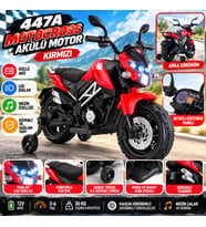 447A Motocross Akülü Motor Kırmızı