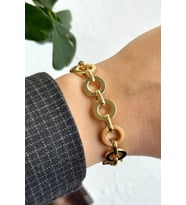 Premium Seri Ringlarge Tasarım Kararmaz Renk Atmaz Kadın Çelik Bileklik