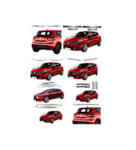 Renault Clio 4 hb krom aksesuar seti 8 ürün 29 parça 2012-2018 Model Arası Uyumlu P.Çelik