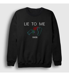 Presmono Unisex Siyah Lie 5 Seconds Of Summer Sweatshirt 78901tt