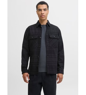 JPRRAYLE MELANGE CHECK L/S OVERSHIRT SN Black Beauty