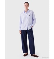 LCW Comfort Mavi Nakışlı Oxford Kadın Gömlek